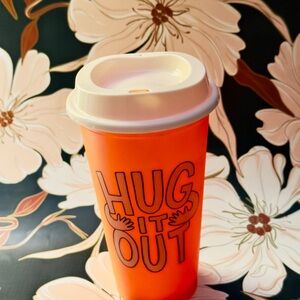 Starbucks Hug It Out Orange Travel Mug